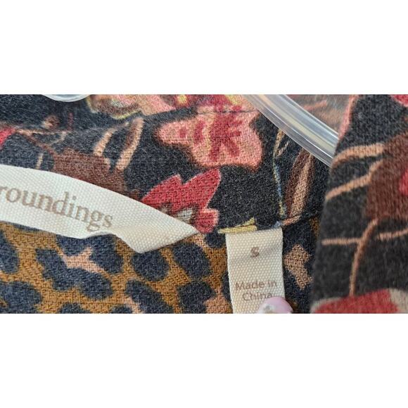 Soft Surroundings small boho animal print, floral, plaid button up blouse. - Picture 9 of 9